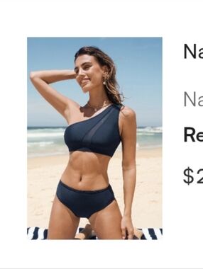 Cupshe One-Shoulder Navy Bikini Set